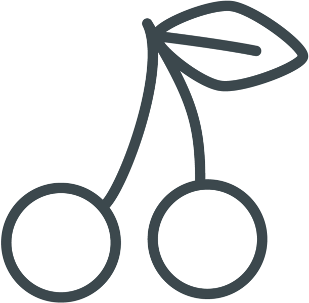 Cherry - Line Art Clipart (1000x1000), Png Download
