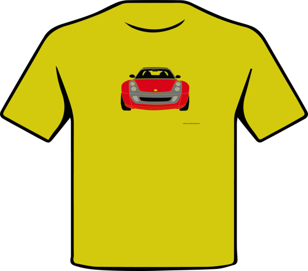 Smart Roadster Front View Multi Color T-shirt Schwa - T Shirt Grivel Clipart (600x528), Png Download