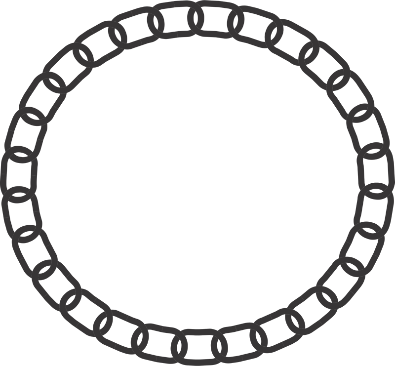 Chain Necklace Rubber Stamp - Italy 925 Bracelet Clipart (800x741), Png Download