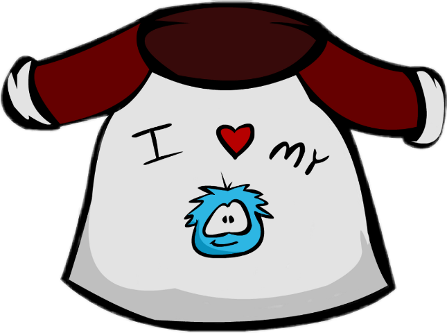 Club Penguin I Love Puffle T Shirt Clipart (645x480), Png Download