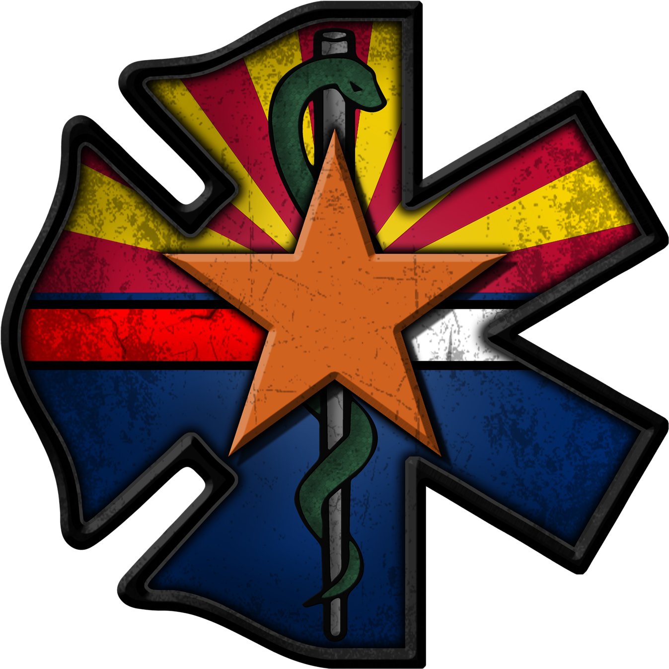Arizona Fire/ems Decal - Cross Clipart (1400x1400), Png Download