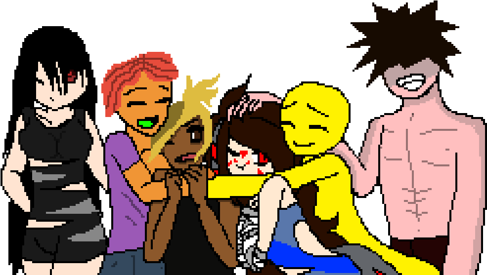 Group Hug Collab - Cartoon Clipart (1024x576), Png Download