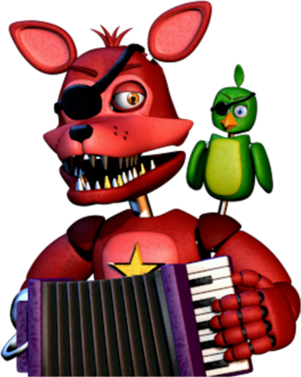 Report Abuse - Fight Nights At Freddy's Rockstar Foxy Clipart (1024x1281), Png Download