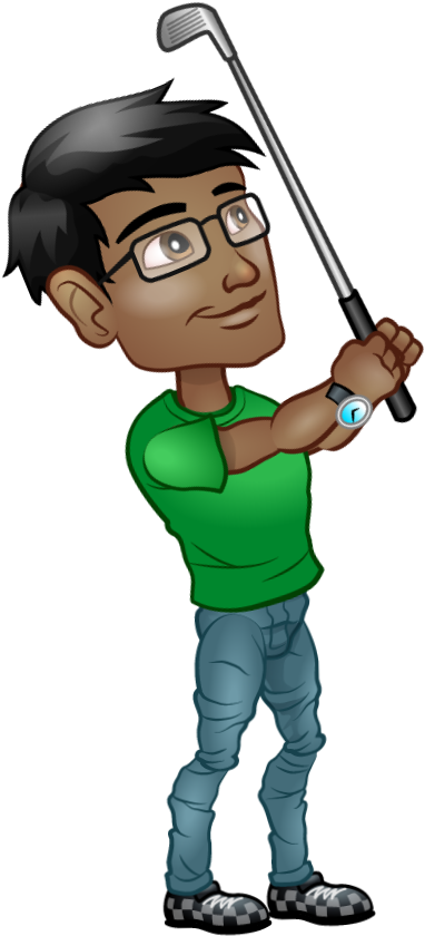 Male-golf Swing - Cartoon Clipart (930x1034), Png Download