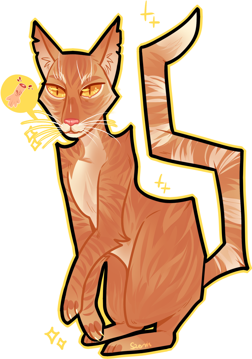 Fur Clipart Ginger Cat - Cartoon - Png Download (965x1280), Png Download