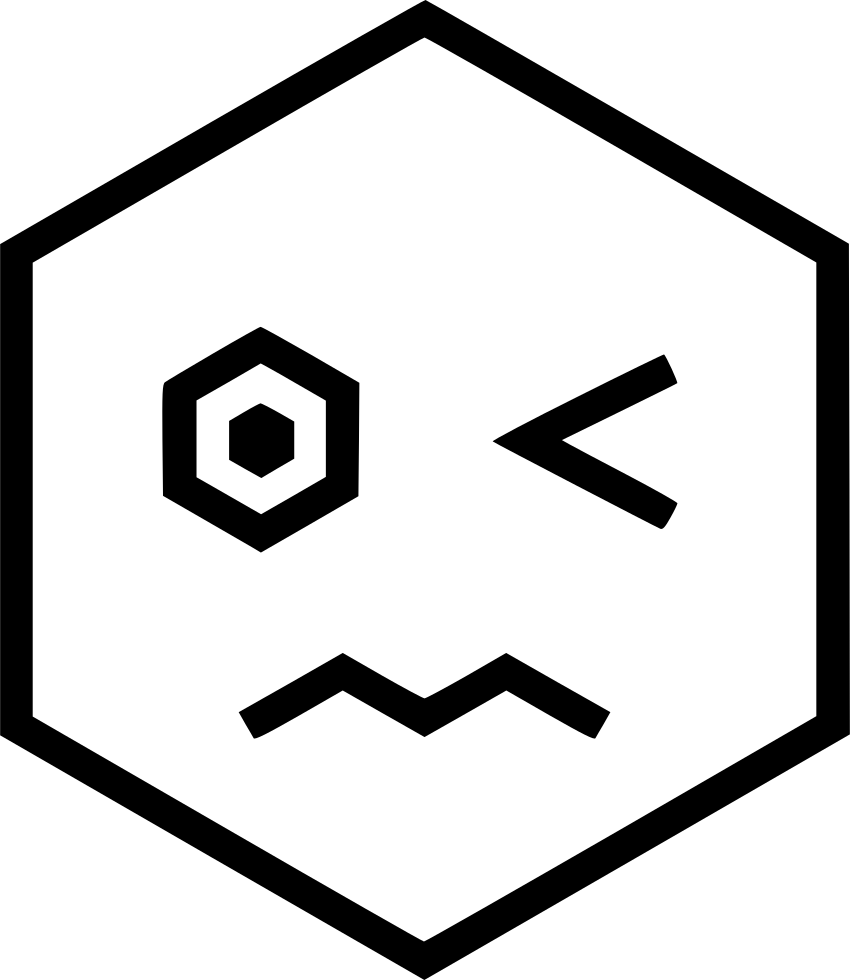 Scared Fearful Wink Comments - Hexa Icon Clipart (850x980), Png Download