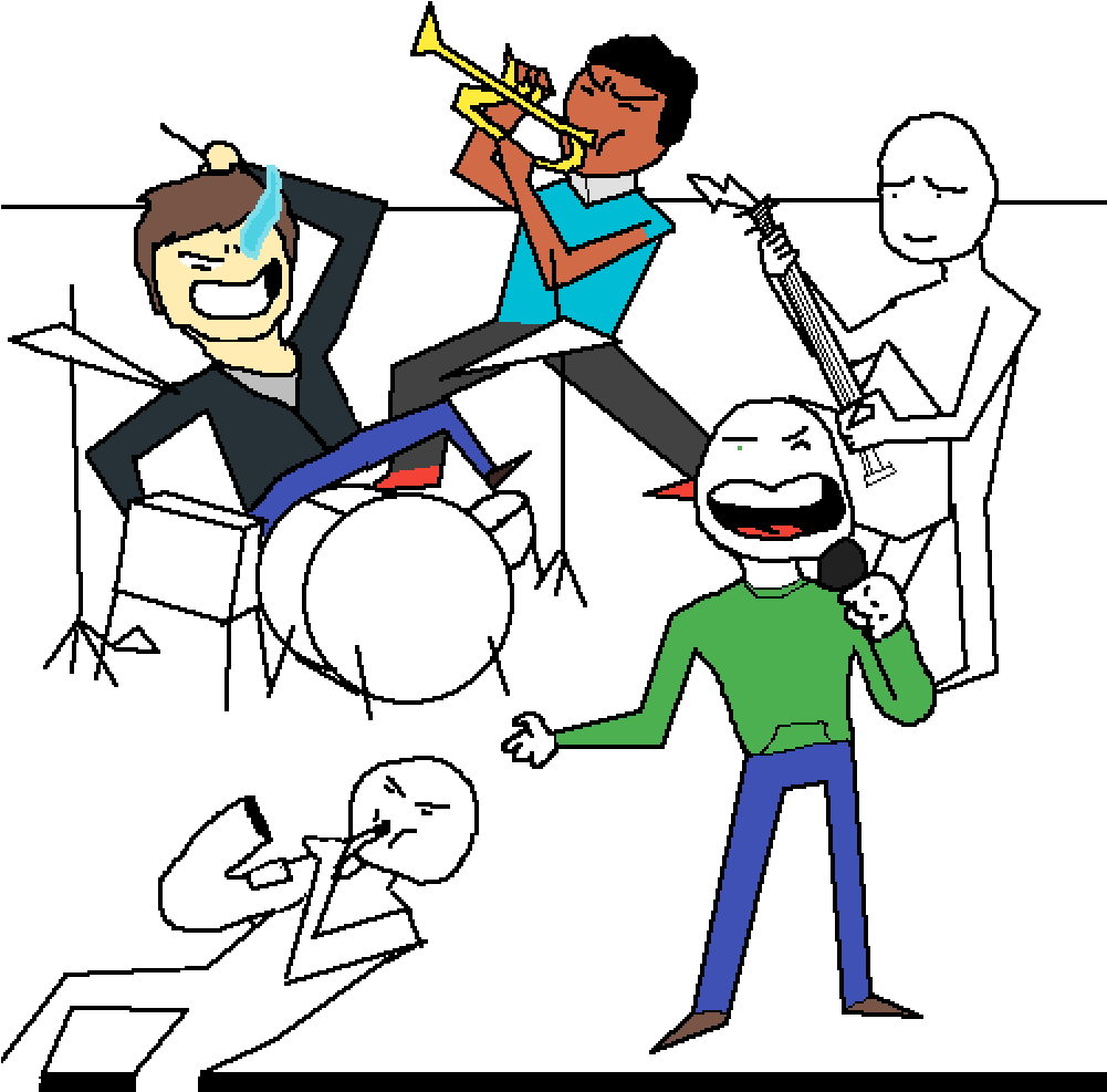 Band Collab - Cartoon Clipart (1000x1000), Png Download