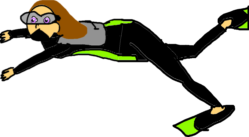 Diver Swimming Left Clipart (984x542), Png Download