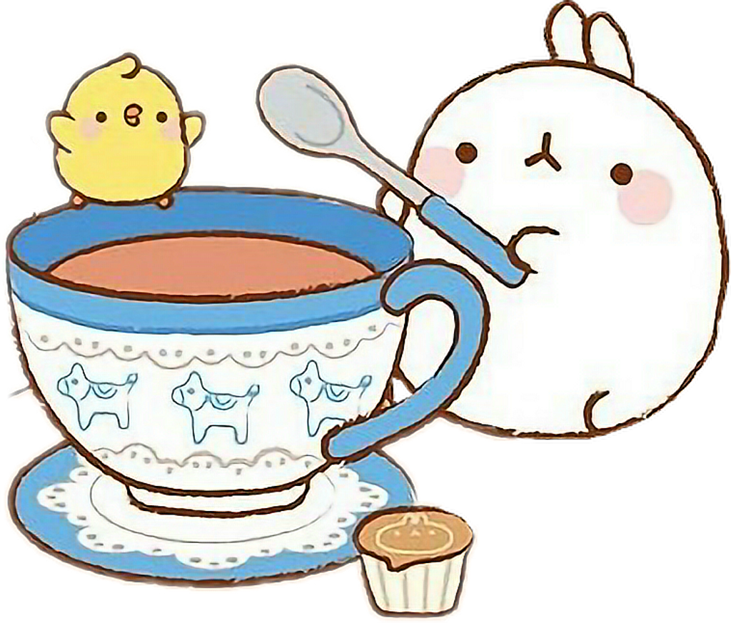Japan Sticker - Molang Tea Clipart (1024x873), Png Download