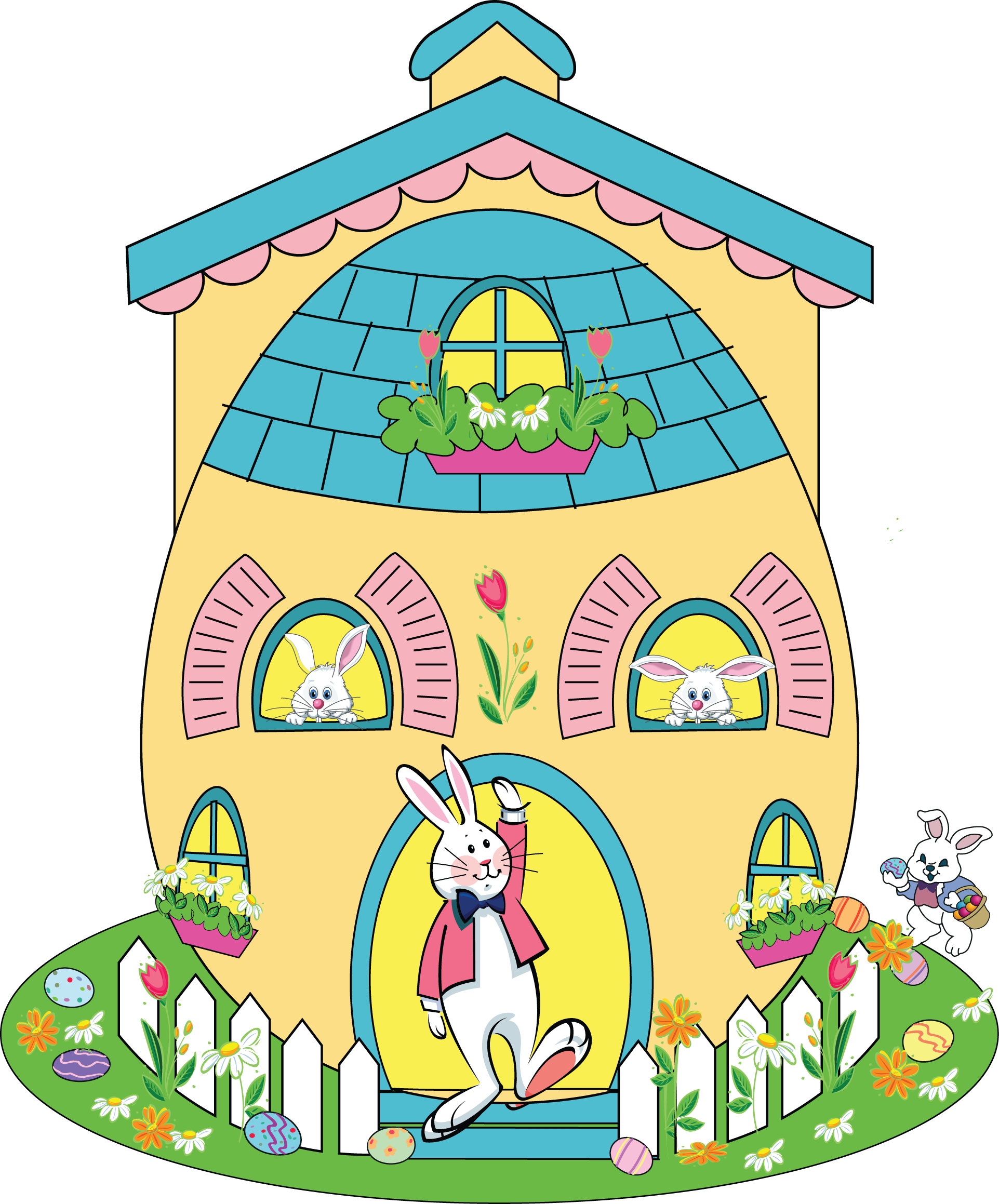 Bunny Shoe House - Cartoon Clipart (1923x2318), Png Download