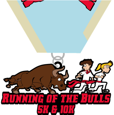 Running Of The Bulls - Cartoon Clipart (800x400), Png Download