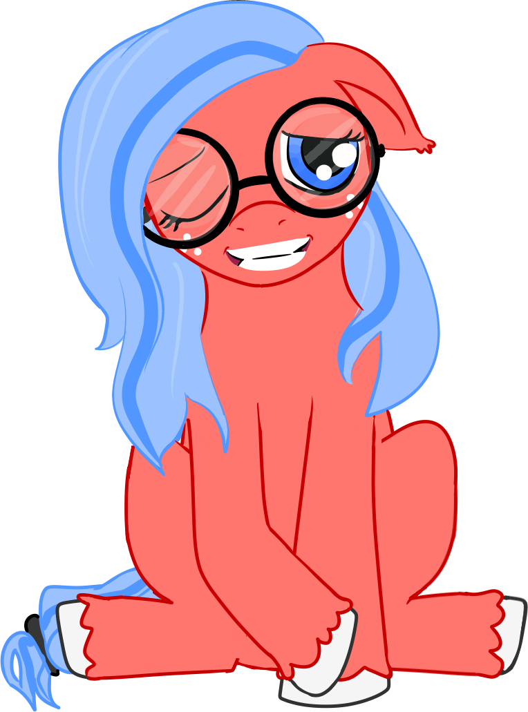 Flickswitch, Cute, Female, Freckles, Glasses, Mare, - Cartoon Clipart (764x1031), Png Download