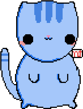 A Blue Cat - Cartoon Clipart (1024x576), Png Download