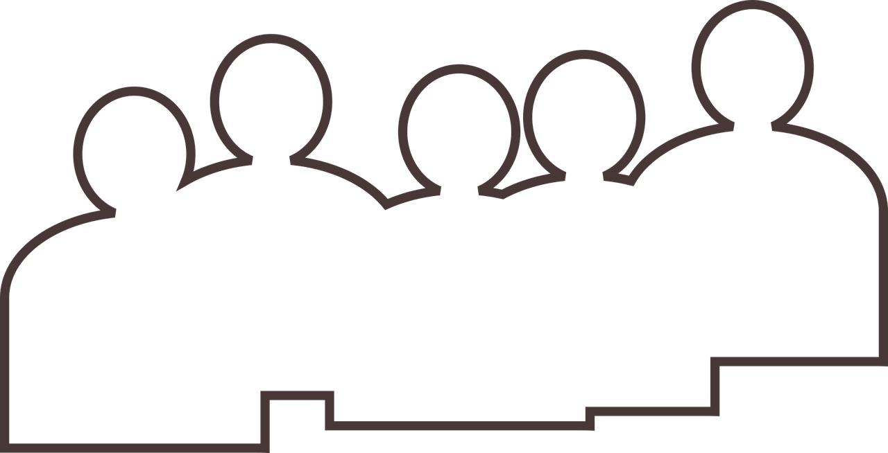 Groups Of People Talking Sketch Clipart (1280x654), Png Download
