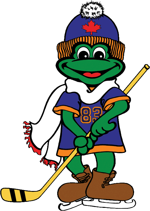 Finished Hockey Frog - Cartoon Clipart (556x797), Png Download