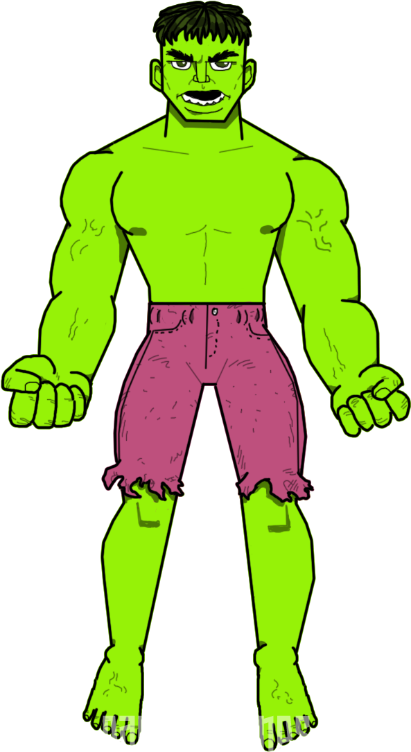 The Hulk By Parisnjones - Cartoon Clipart (593x1085), Png Download