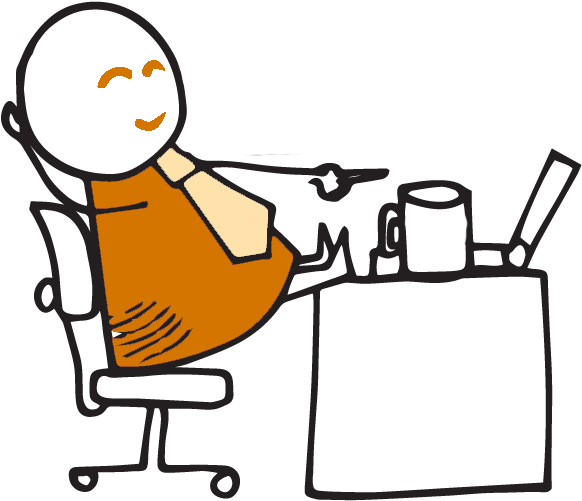 Worker Relaxing On Top Of Desk Clipart (665x643), Png Download