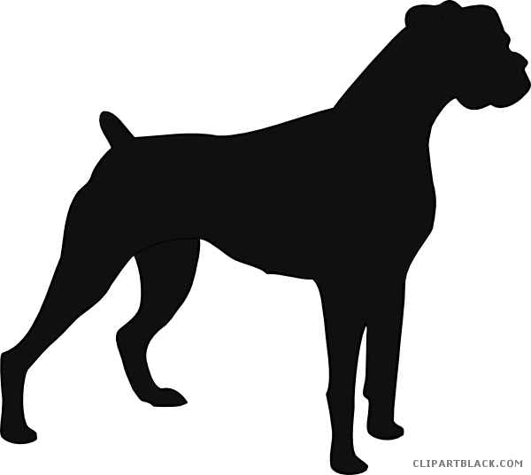 Boxer Dog Clipart - Boxer Dog Silhouette - Png Download (600x537), Png Download