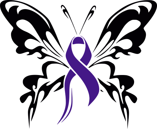 Tag Added - - Colon Cancer Ribbon Butterfly Clipart (500x411), Png Download