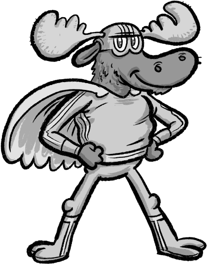Heroic Moose - Cartoon Clipart (600x600), Png Download