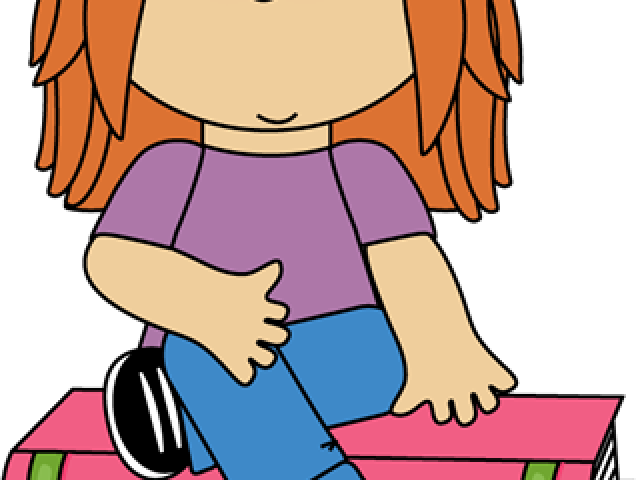 Little Girl Clipart Study - Criss Cross Clipart Cartoon - Png Download (640x480), Png Download