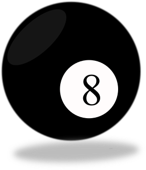 Big Image - 8 Ball Black And White Clipart (693x809), Png Download