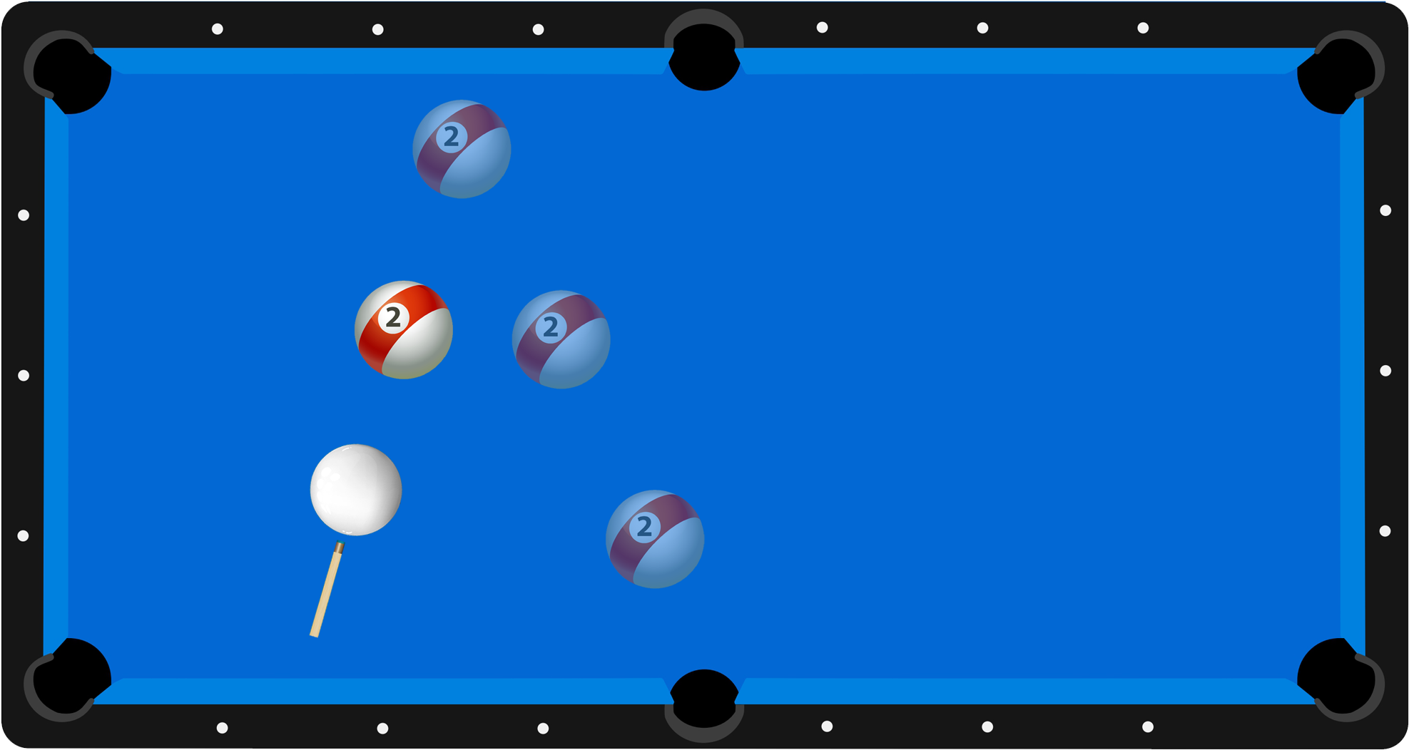 How To Double Back - Blackball (pool) Clipart (2500x1405), Png Download