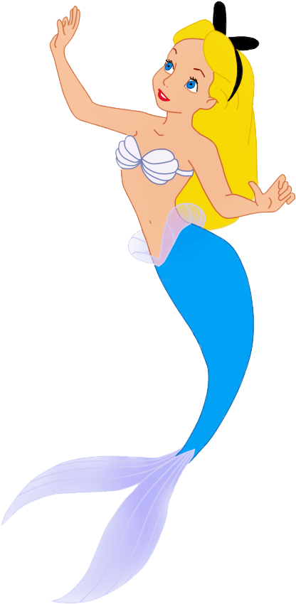 Disney Alice Mermaid Clipart - Alice Mermaid Clipart - Png Download (433x875), Png Download