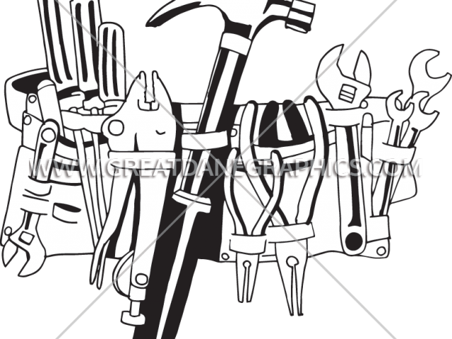 Tool Belt Cliparts - Tool Belt Clipart Black And White - Png Download (640x480), Png Download