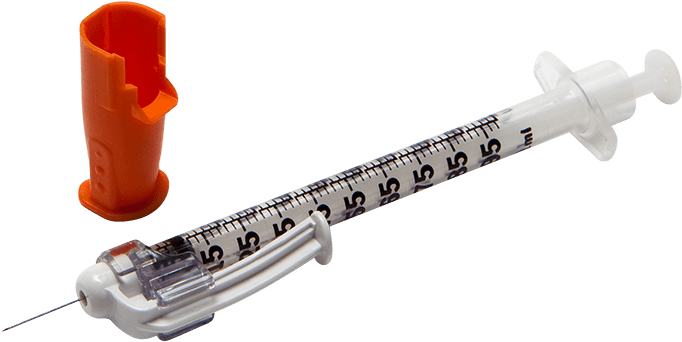 Bd Safetyglide Safety Insulin Ml G X - Syringe Clipart (748x748), Png Download