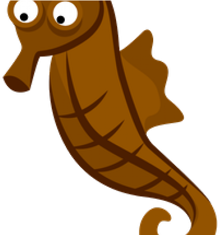 Brown Clipart Seahorse - Cartoon - Png Download (640x480), Png Download