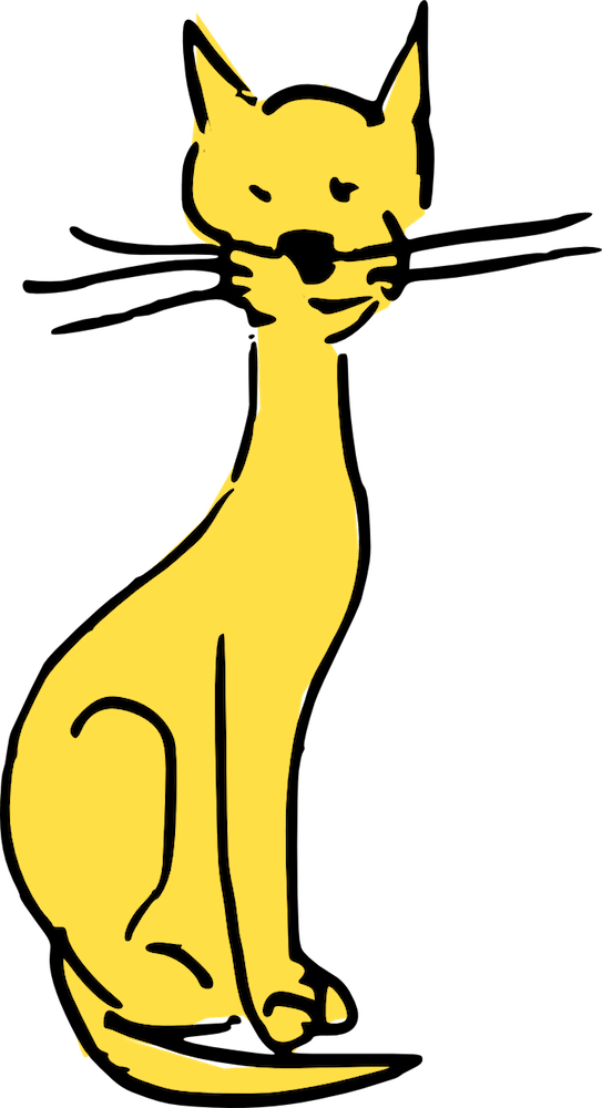 Yellow Cat Clip Art - Png Download (543x1000), Png Download
