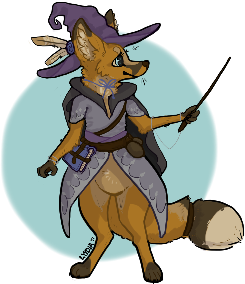 My Kitsune Druid/wizard Named Vixie - Cartoon Clipart (1028x1208), Png Download