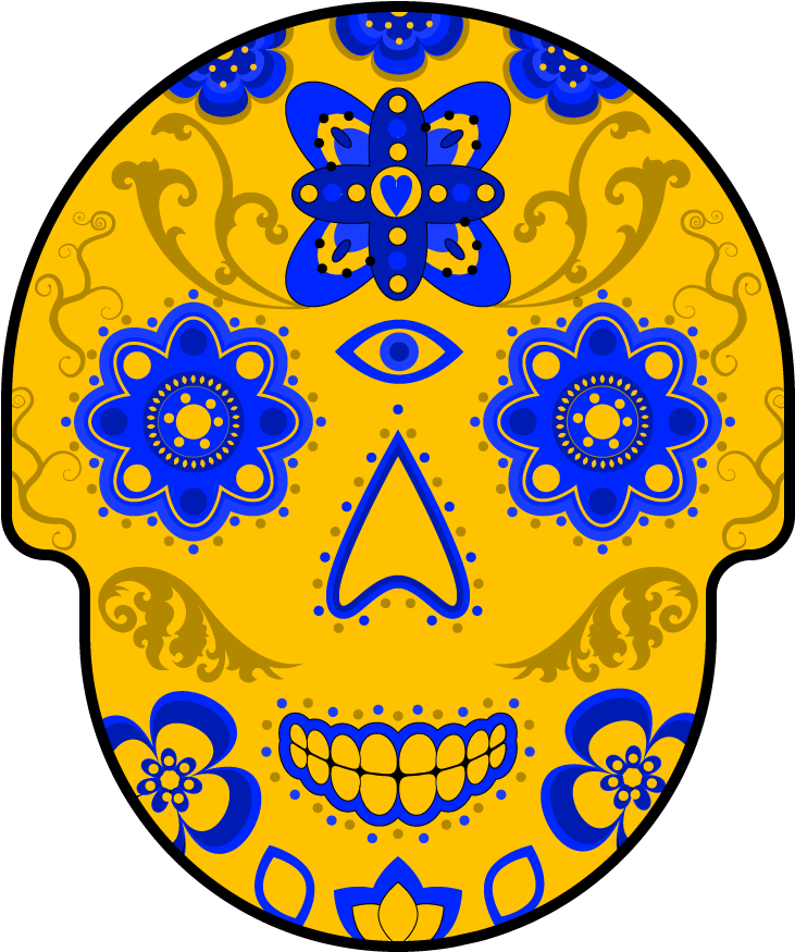 This Skull Uses Colors That Are On Opposite Parts Of - Circle Clipart (864x1152), Png Download