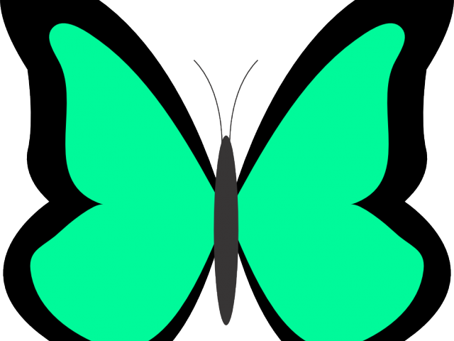 Butterfly Design Clipart Clipart Colored - Blue Butterfly Clip Art - Png Download (640x480), Png Download