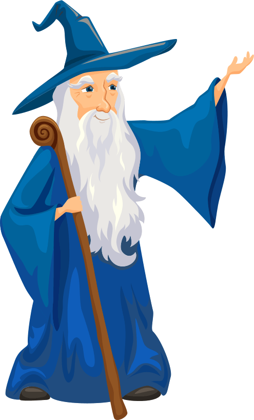 Old Man Wizard Cartoon Clipart (495x818), Png Download