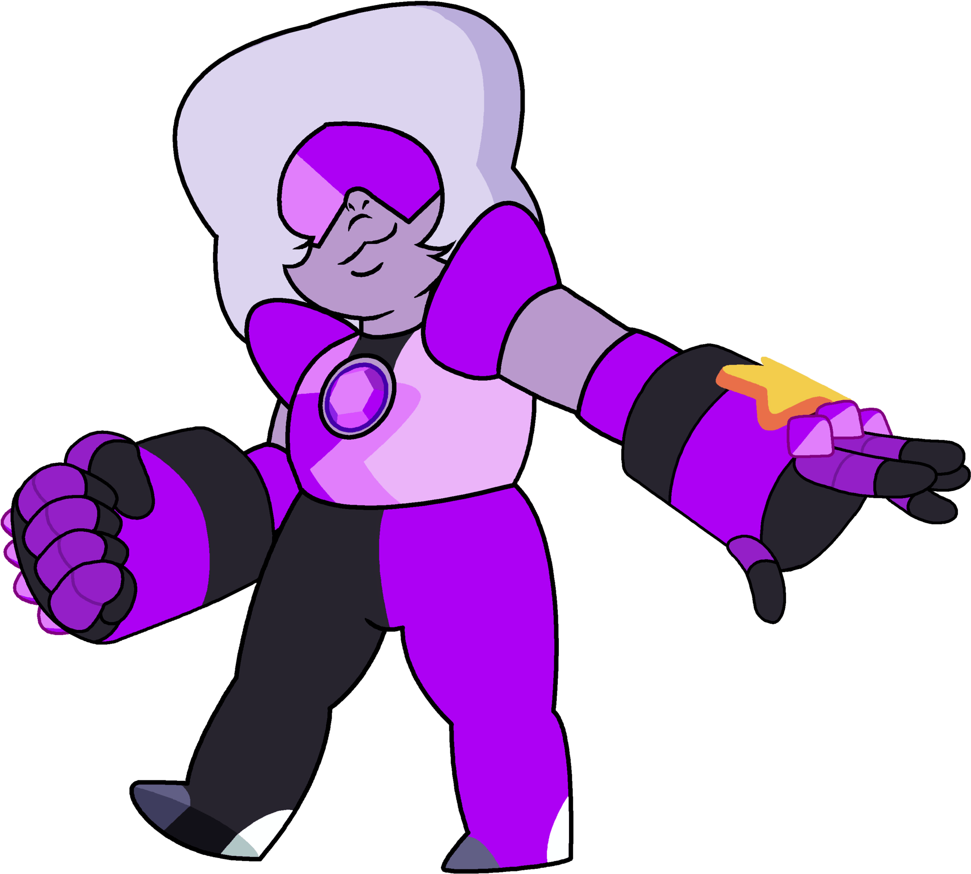 Amethyst Steven - Steven Universe Clipart (2000x1831), Png Download