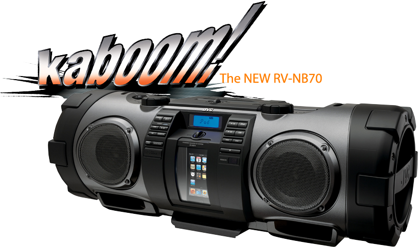Cd With Iphone Ipod - Jvc Rv Nb70 Kaboom Clipart (832x490), Png Download