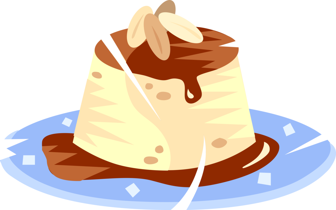 Vector Illustration Of Custard Pudding Cake Dessert Clipart Full Size