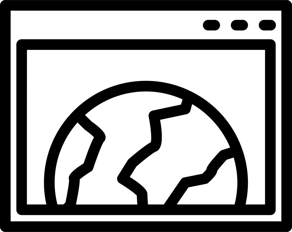 World Browser Outline Symbol In A Circle Comments Clipart (980x780), Png Download