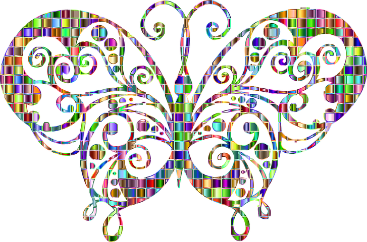 Colorful, Prismatic, Chromatic Butterfly Images, Free - Butterfly Clipart (727x480), Png Download