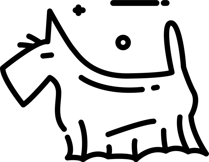 Scottish Terrier Rubber Stamp Clipart (700x544), Png Download