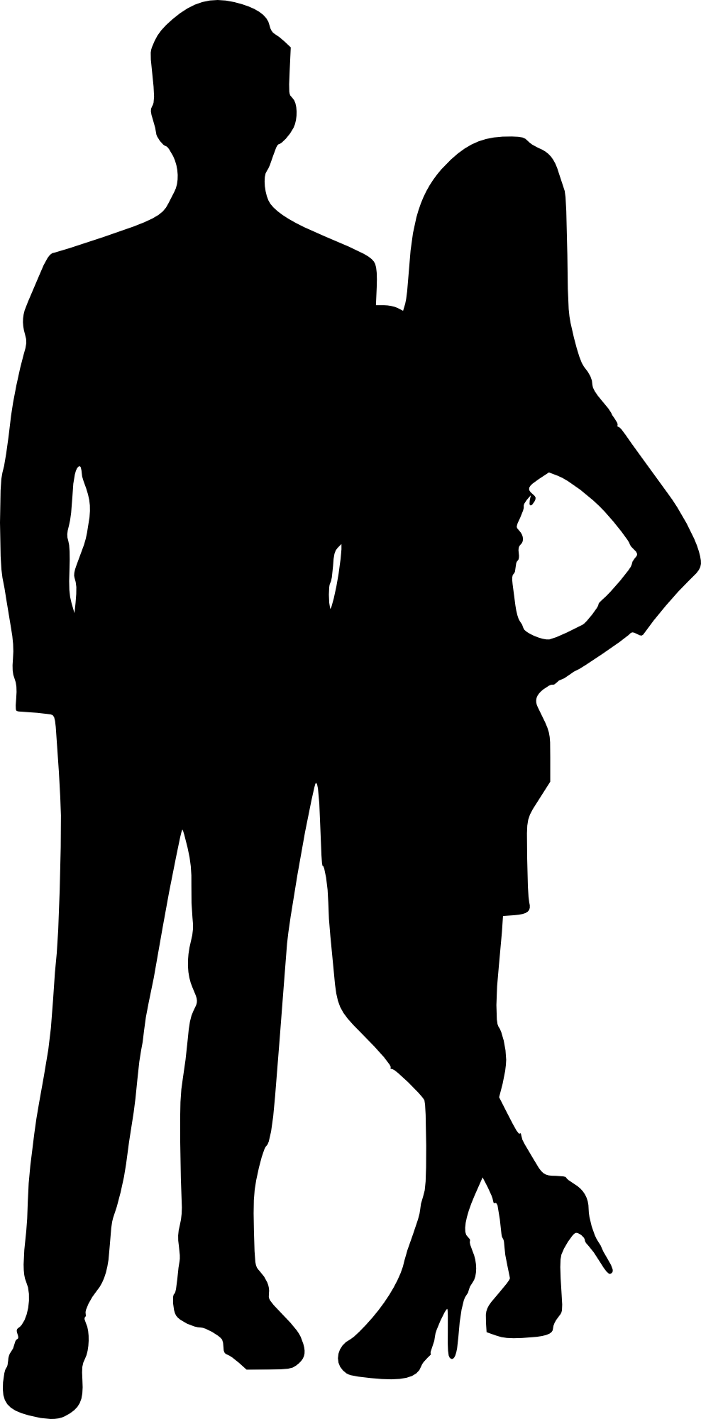 Free Download - Couple Silhouette Png Clipart (988x2000), Png Download