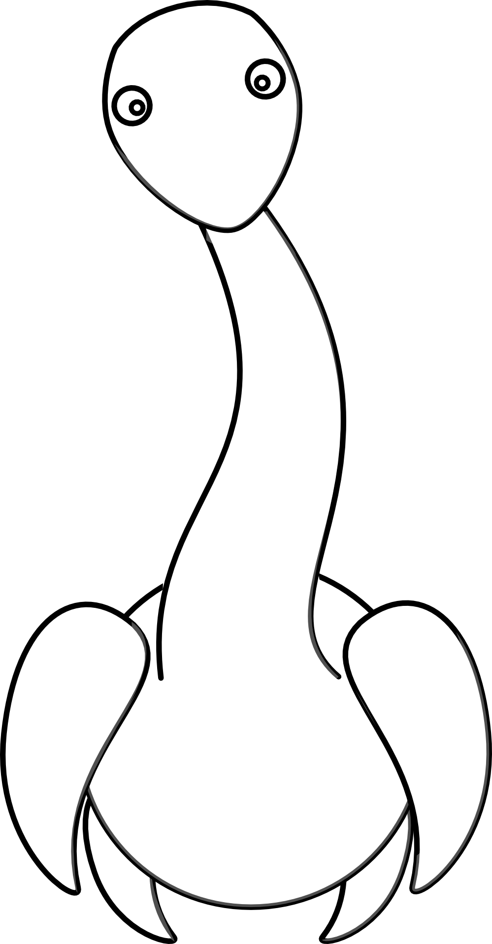 Studiofibonacci Plesiosaur Black White Clipartist - Coloring Book - Png Download (999x1918), Png Download