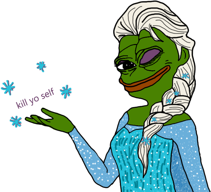 Transparent Elsa Pepe Is Telling You Your Destiny - Pepe The Frog Elsa Clipart (1024x640), Png Download