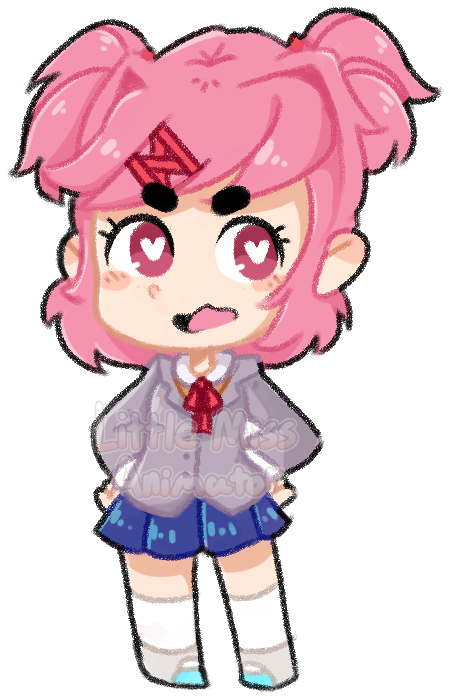 Random Natsuki Chibi - Cartoon Clipart (502x767), Png Download