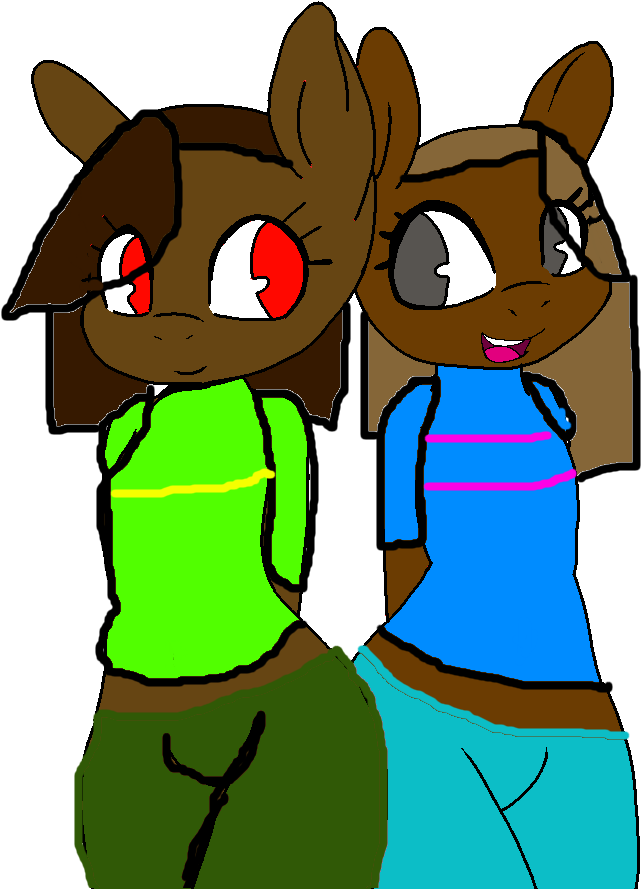 Frisk And Chara As Deer Anthro Pony Things - Cartoon Clipart (867x921), Png Download