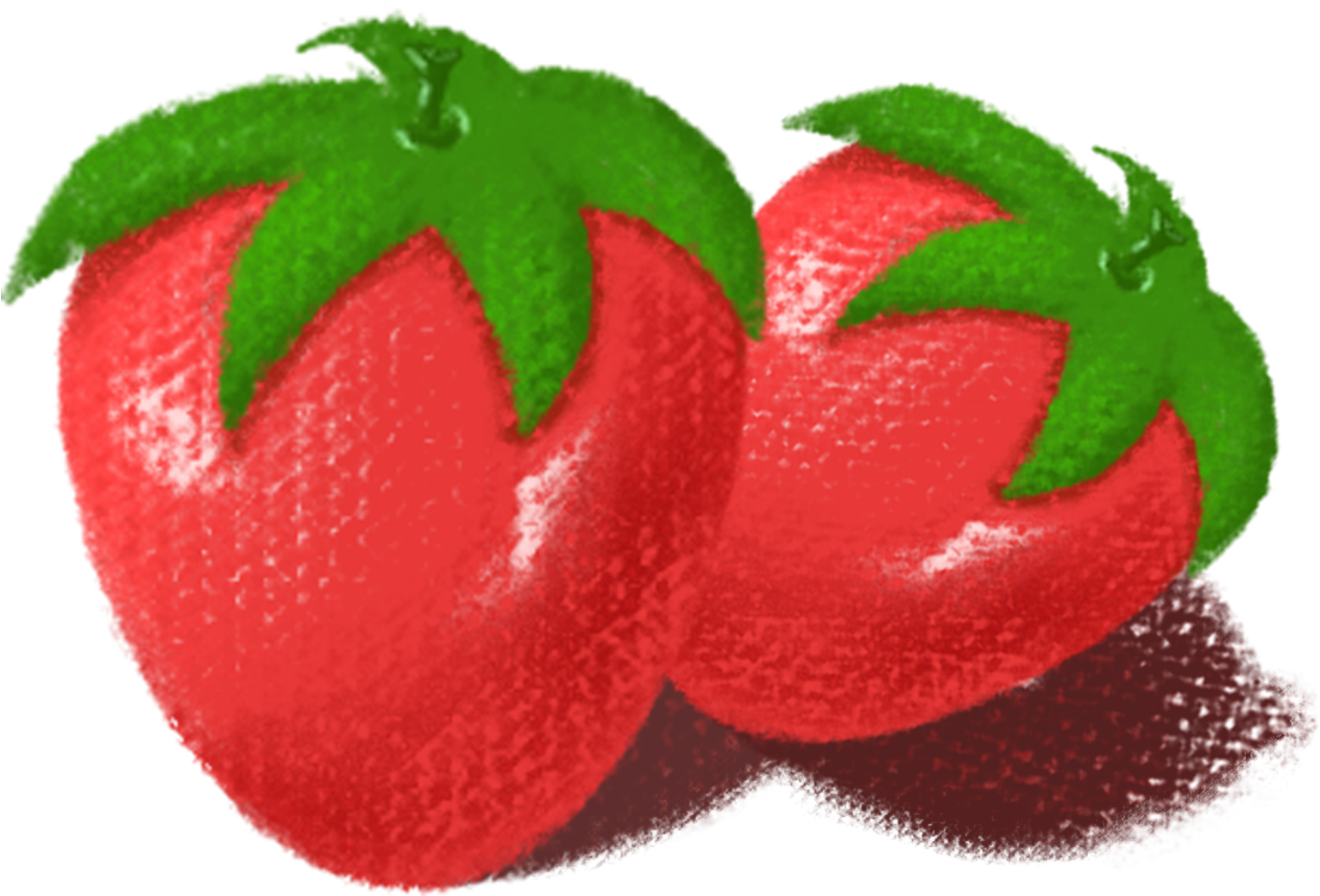 Strawberry Hand Drawn Cute Cartoon Png And Psd - Strawberry Clipart (2000x2000), Png Download