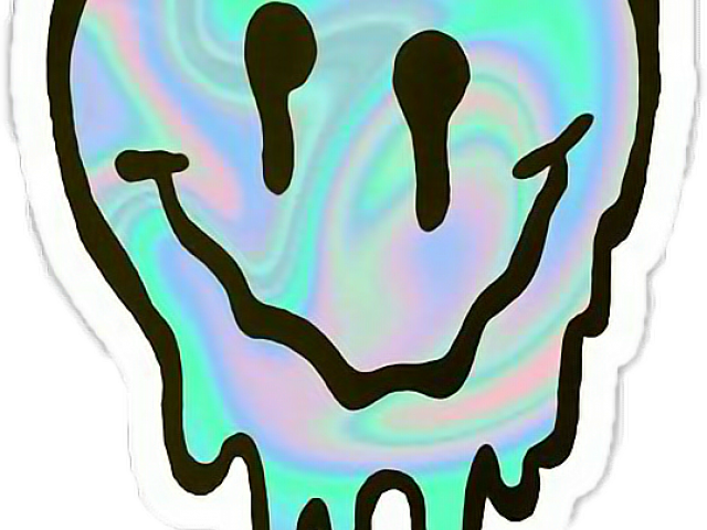 Hologram Clipart Holographic - Melting Smiley Face - Png Download (640x480), Png Download