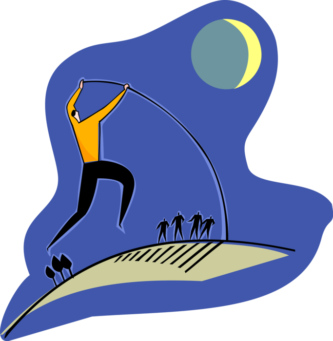 Vector Illustration Of Businessman Pole Vaults Ahead Clipart (683x700), Png Download